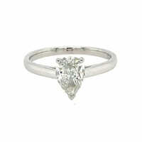 1CT White Gold Finish Pear Cut Lab Grown Engagement Ring