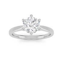 1CT White Gold Finish Round Cut Lab Grown Engagement Ring