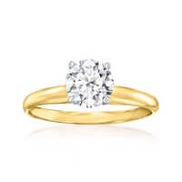 1CT Yellow Gold Finish Round Cut Lab Grown Engagement Ring