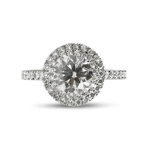 1.5CT White Gold Finish Round Cut Lab Grown Engagement Ring