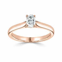 1.5CT Rose Gold Finish Oval Cut Lab Grown Engagement Ring
