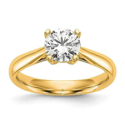 1CT Round Cut G vs1 Lab Grown Diamond Solitaire Yellow Gold Ring