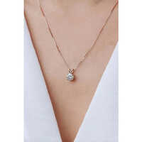 3Ct Yellow Gold Finish Round Cut Real Moissanite Necklace