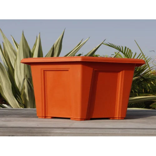 Brown Hex Plastic Flower Pot