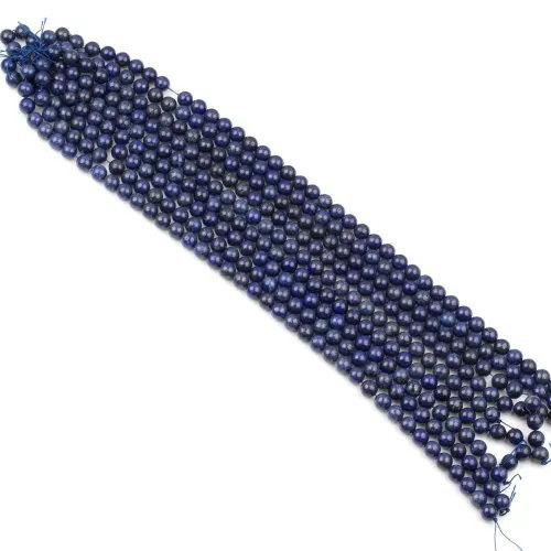 5 Strings Natural Lapis Lazuli Beads Gemstones - Beads Colour: Dark Purple