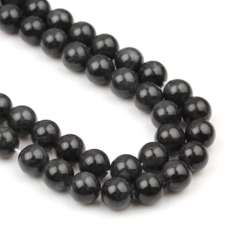 15 Strings Natural Black Jade Beads - Beads Material: Stone