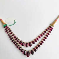 Tourmaline Drops Necklace - Smooth Cut Red Tourmaline, Various Sizes Available, Elegant Oval Design, Perfect For Formal And Casual Wear