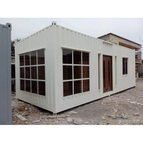 Portable Container Office Cabin - Steel Walls, Laminated Flooring, PVC Windows and Door | Portable, Easy to Assemble, Elegant White Design, Ideal for Small Businesses and Remote Locations