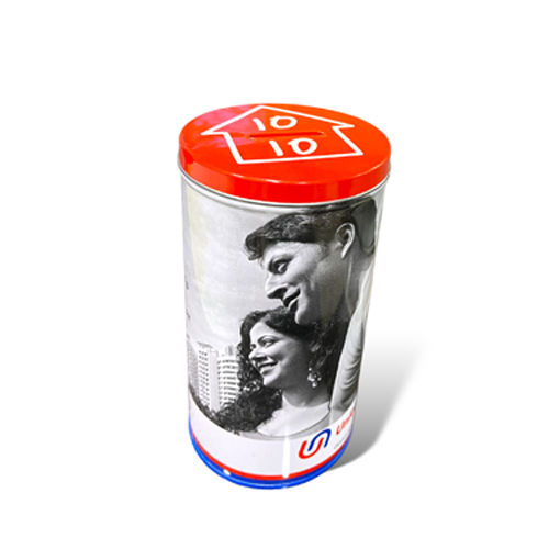 80 X 150 Mm Promotional Tin Can - Color: As Per Customera  S Artwork