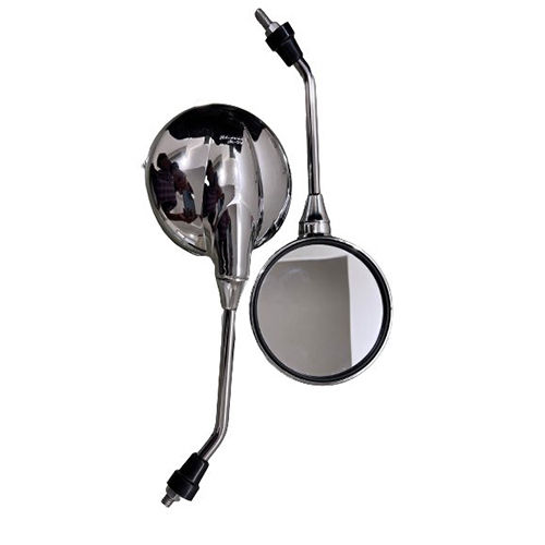 Silver Rear View Mirror Round - Chrome