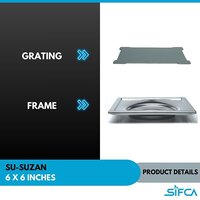 Stainless Steel 304 Grade Floor Drain 6X6 Inch SU-Suzan Series