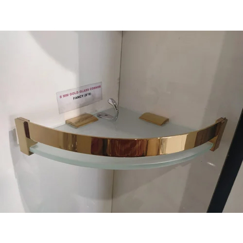 Gold Plated Glass Corner Shelf