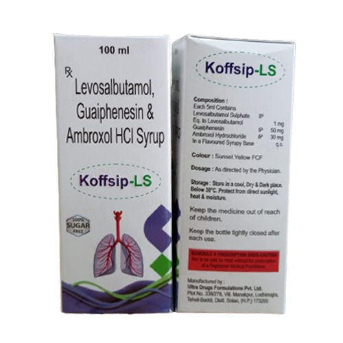 100Ml Levosalbutamol Guaiphenesin And Ambroxol Hci Syrup General Medicines