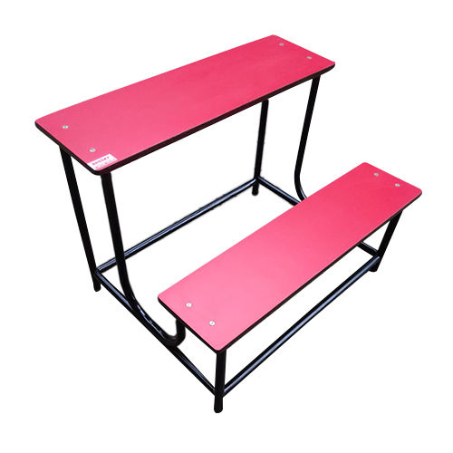 Durable 2 Seater Red School Bench