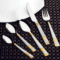 Imperial Gold Cutlery Set - Stainless Steel, Customized Size | Modern Design, Polished Finish, Corrosion Resistant, Royal Aesthetic