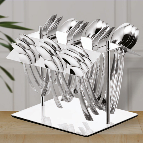 24 Pcs Platinum Silver Cutlery Stand