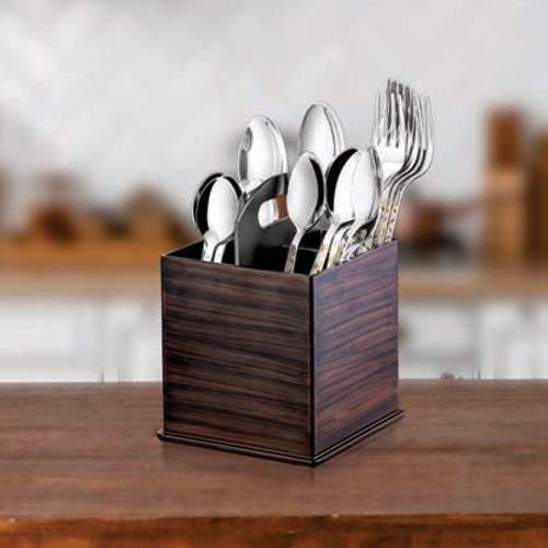 Wooden Square Cutlery Holder