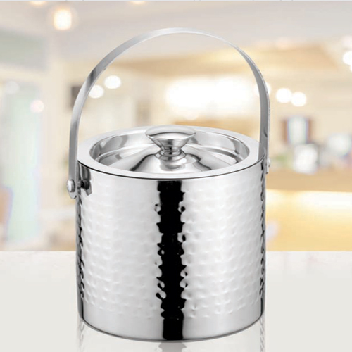 1 Ltr Hammered Ice Bucket - Color: Silver