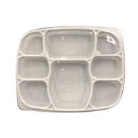 White 8 Cp Plastic Disposable Food Tray