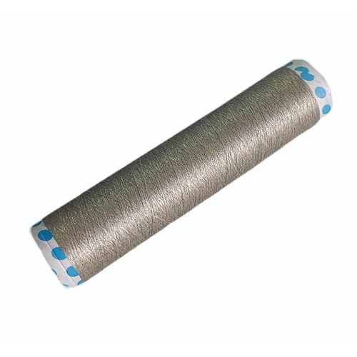 Light In Weight Grey Polyester Zari Dyed Thread