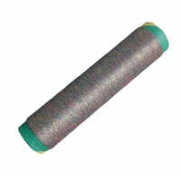 Silver Polyester Zari Dyed Thread - 100% Polyester, Lightweight Fancy Yarn, Plain Character With Multiple Color Options For Diverse Crafting Needs