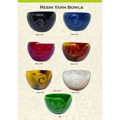 Resin Multicolor Yarn Bowl - Design: Modern