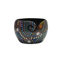 Resin Yarn Bowl - Modern Round Design, Stain Finish In Elegant Resin