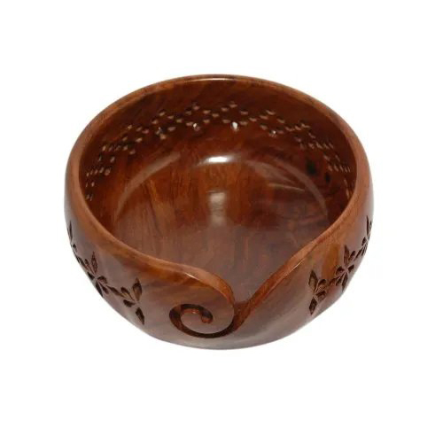 Sheesham Wood Filigree Yarn Bowl 6x4