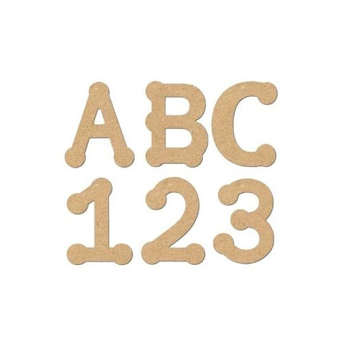 Brown Laser Cut Alphabets & Numerals