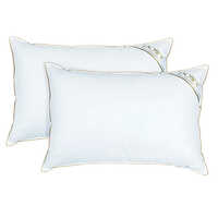Down Surround Pillow - Goose Down And Ultra Fine Down Alternative Fibers, Standard 46x69 Cm, King 51x76 Cm, Super King 51x91 Cm, White Cotton Cambric Cover
