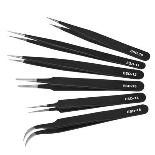 Black Esd Metal Tweezers at Best Price in Pune | Delight India Corporation