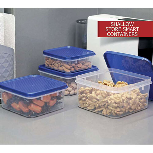 Transparent/Red Shallow Store Smart Container