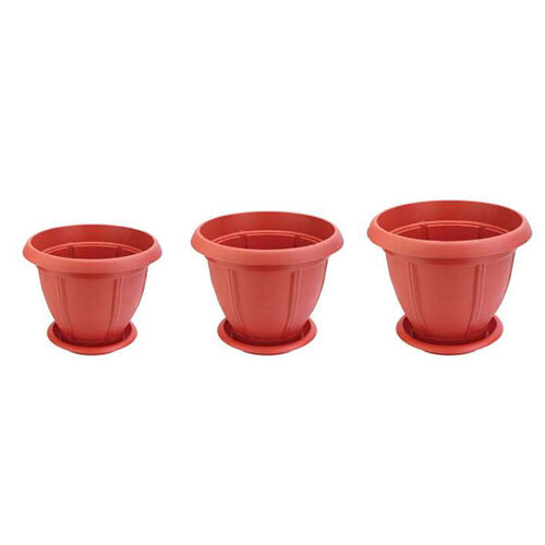 Plastic Flower Pot With Plate