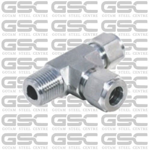 Stainless Steel Double Ferrule Male Run Tee