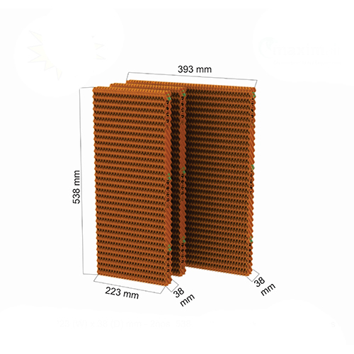 Evaporative Cooling Pad - Size 538x223x38 & 538x393x38 Mm | New, Brown, Floor Standing, Industrial Usage