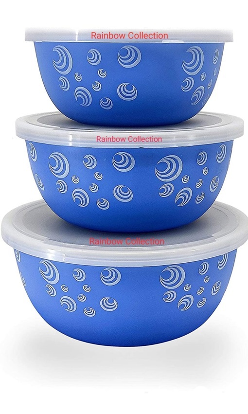 Microwave Safe Euro Bowl Set Of 3 - Color: Blue Desinger