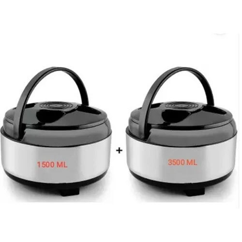 Stainless Steel Insulated Casserole Set Of.. 2 (Combo Pack ) - Color: Silver/Black