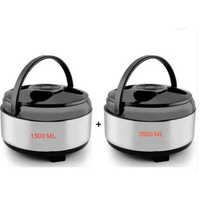 Stainless Steel Insulated Casserole Set Of.. 2 (combo Pack ) - Color: Silver/black
