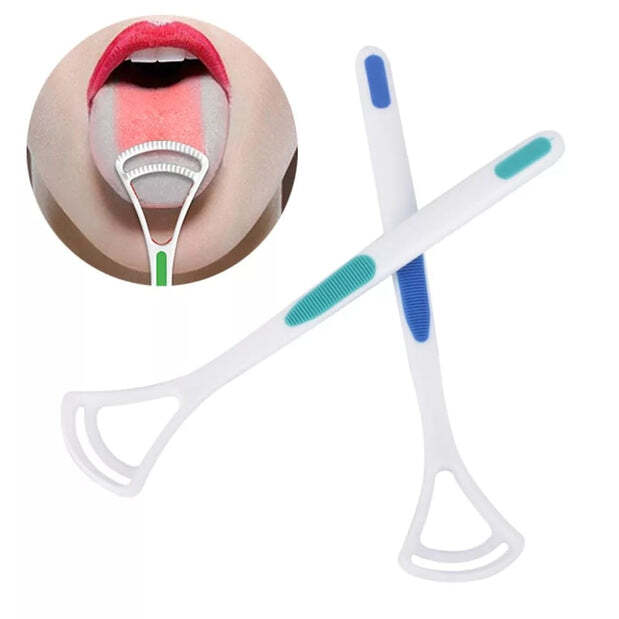 NEW HOT AWAY HAND SCRAPER FASHION TONGUE CLEANER BRUSH WITH SILICA HANDLE (1235)