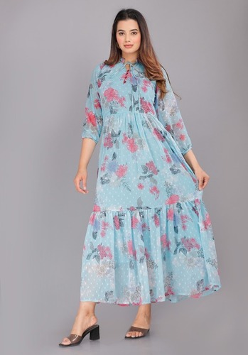 Floral Printed A-Line Maxi Dress