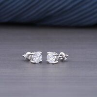 1.42Ct Genuine Lab Grown Diamond Stud Earrings in 18k white Gold DEF /VS ECER00106