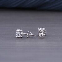 1.42Ct Genuine Lab Grown Diamond Stud Earrings in 18k white Gold DEF /VS ECER00106