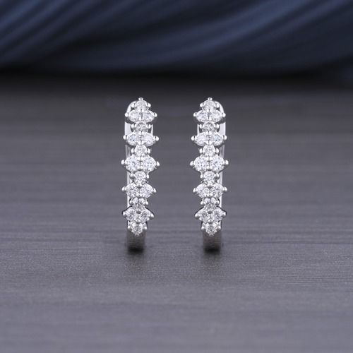 0.52Ct Genuine Lab Grown Diamond Stud Earrings in 14k white Gold DEF / VVS-VS/HPHT ECER00088