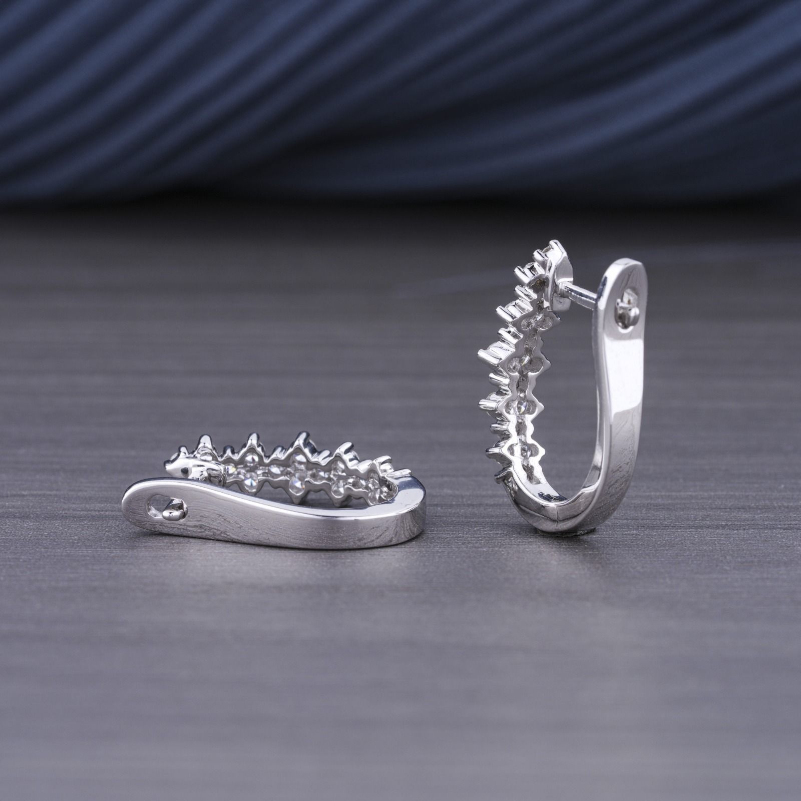 0.52Ct Genuine Lab Grown Diamond Stud Earrings in 14k white Gold DEF / VVS-VS/HPHT ECER00088