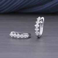 0.52Ct Genuine Lab Grown Diamond Stud Earrings in 14k white Gold DEF / VVS-VS/HPHT ECER00088