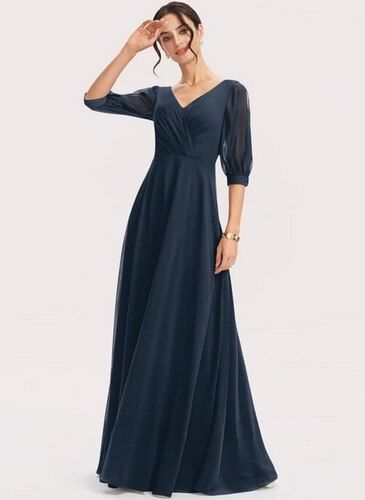 georgette A-line gown