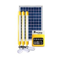 Solar Lights - 11 Watt Solar Panel, 283 Wh Battery, 600 Lumens Output | Polycarbonate Body, 3 Tube Lights with Wall-Mountable Switches, USB Charging