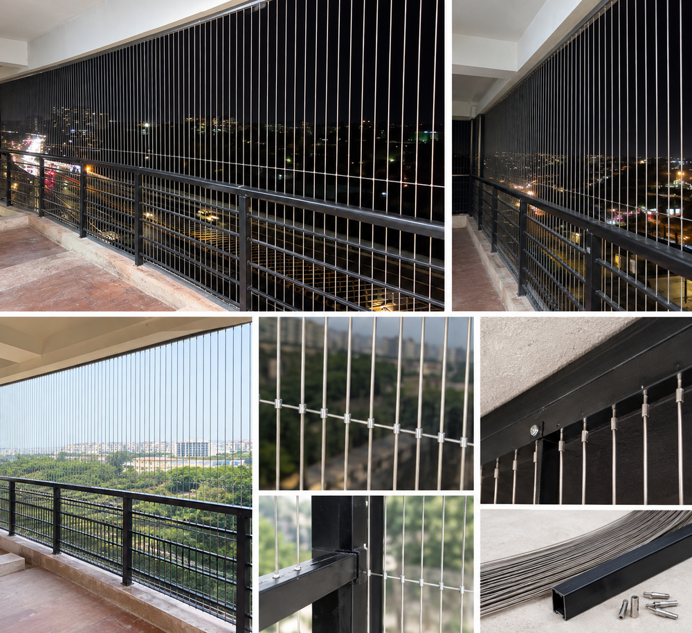 Balcony Invisible Grill - Color: Different Available