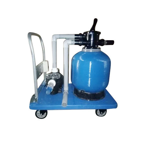 Silver Trolley Mounted Swimming Pool Filter