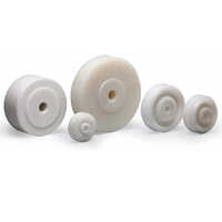 Uhmw Block White Wheel - Polypropylene Copolymer, 4-10 Inch Size Range, White Color, Load Capacity Up To 300 Kg, Optional Bearing